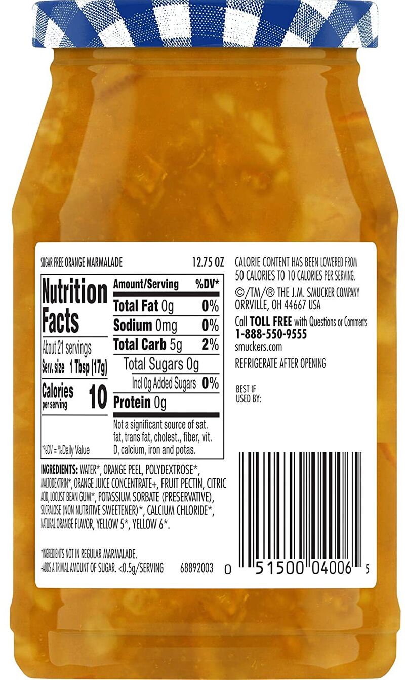 Smuckers Sugar Free Orange Marmalade 12.75 oz - High-quality Breakfast Foods by Smuckers at BariatricPal Store
