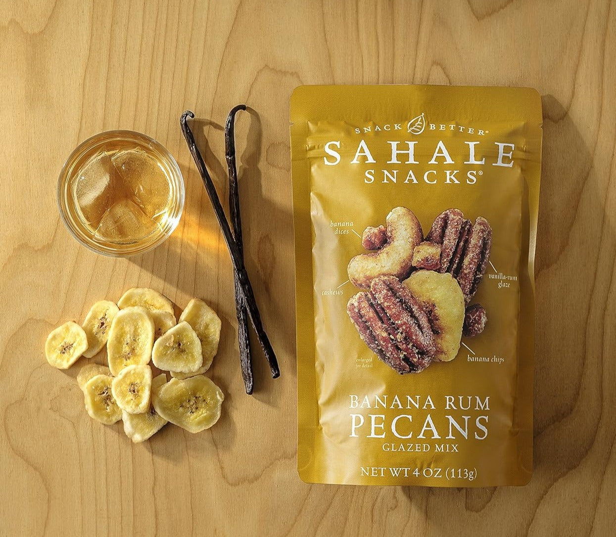 Sahale Snacks Banana Rum Pecans Glazed Mix 4oz Bag - High-quality Nuts, Seeds and Fruits by Sahale Snacks at BariatricPal Store