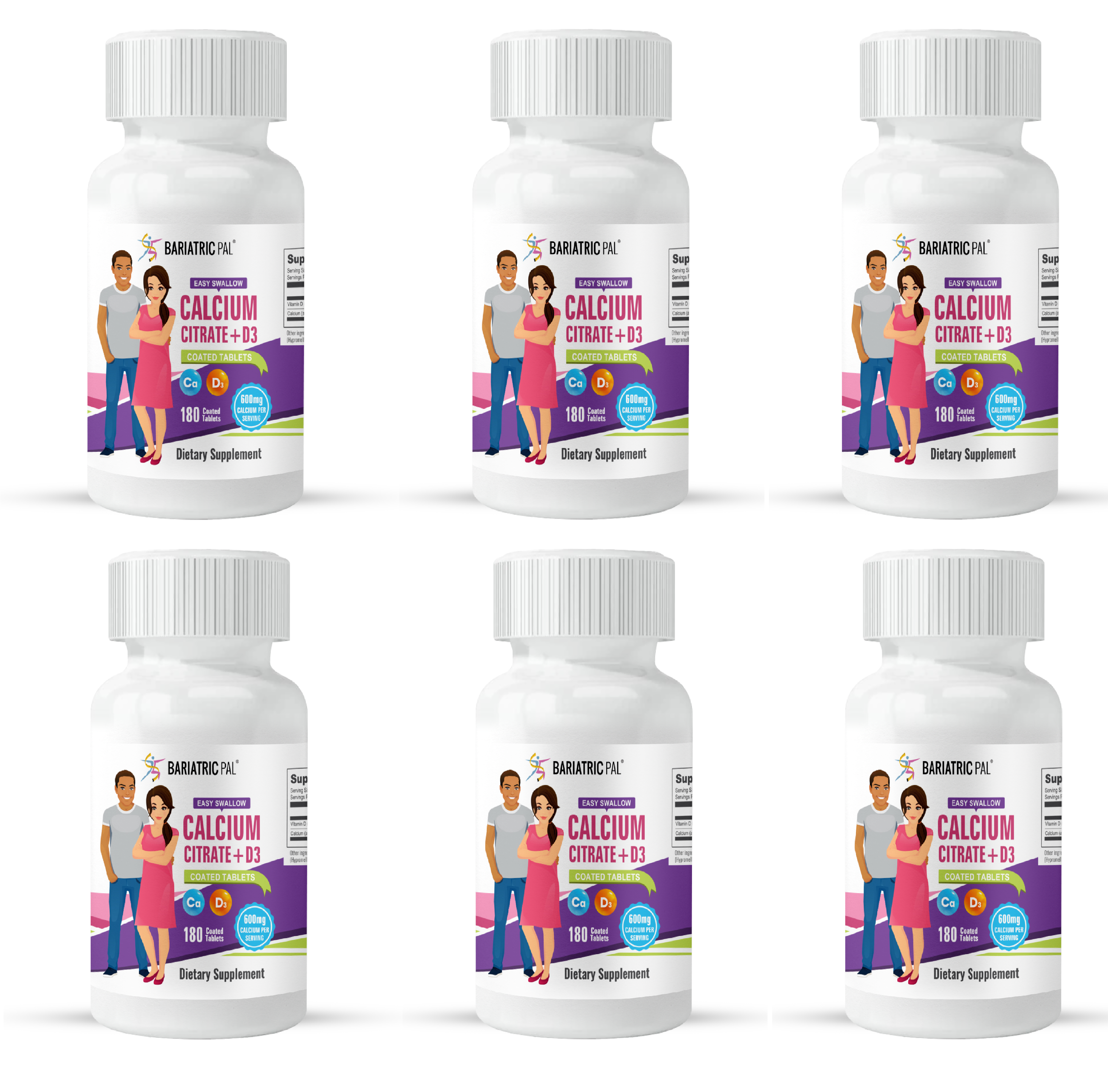 BariatricPal Easy Swallow Calcium Citrate (600mg) and D3 Coated Tablets - NEW! - High-quality Calcium by BariatricPal at BariatricPal Store