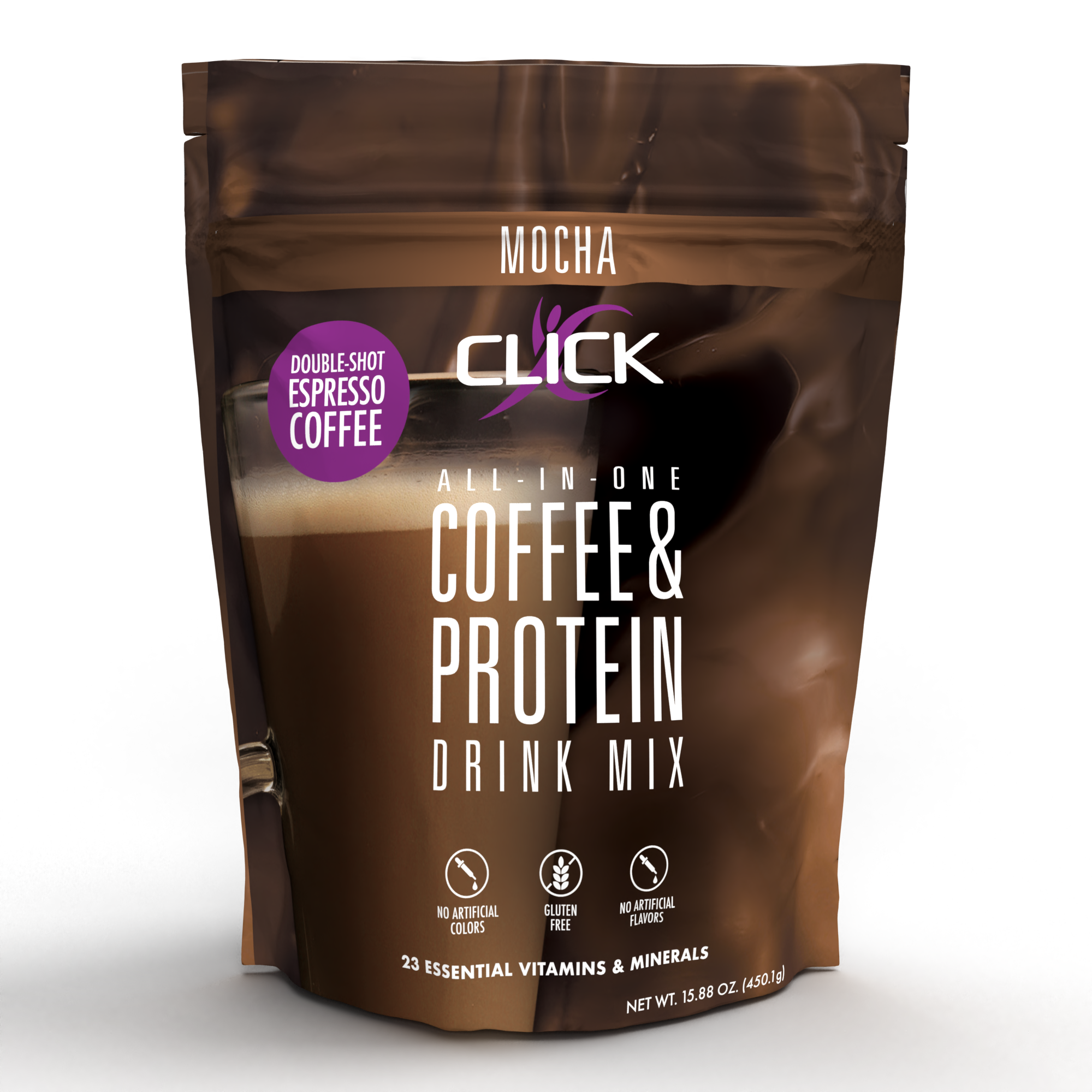 Click Coffee & Protein Powder Bag - Mocha - High-quality Protein Powder Tubs by Click at BariatricPal Store