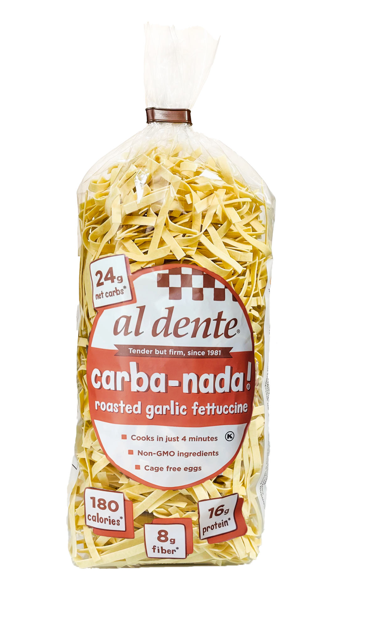 Carba-Nada Reduced Carb Pasta by Al Dente Pasta Company - Roasted Garlic Fettuccine (10 oz) - High-quality Pasta by Carba-Nada at BariatricPal Store