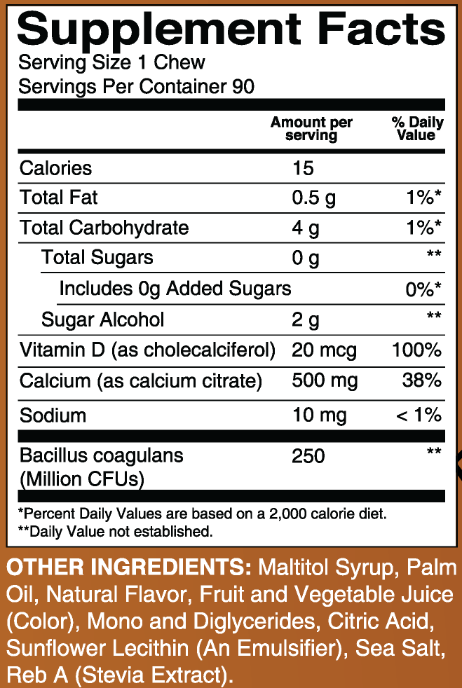 BariatricPal Sugar-Free Calcium Citrate Soft Chews 500mg with Probiotics - Piña Colada - High-quality Calcium by BariatricPal at BariatricPal Store
