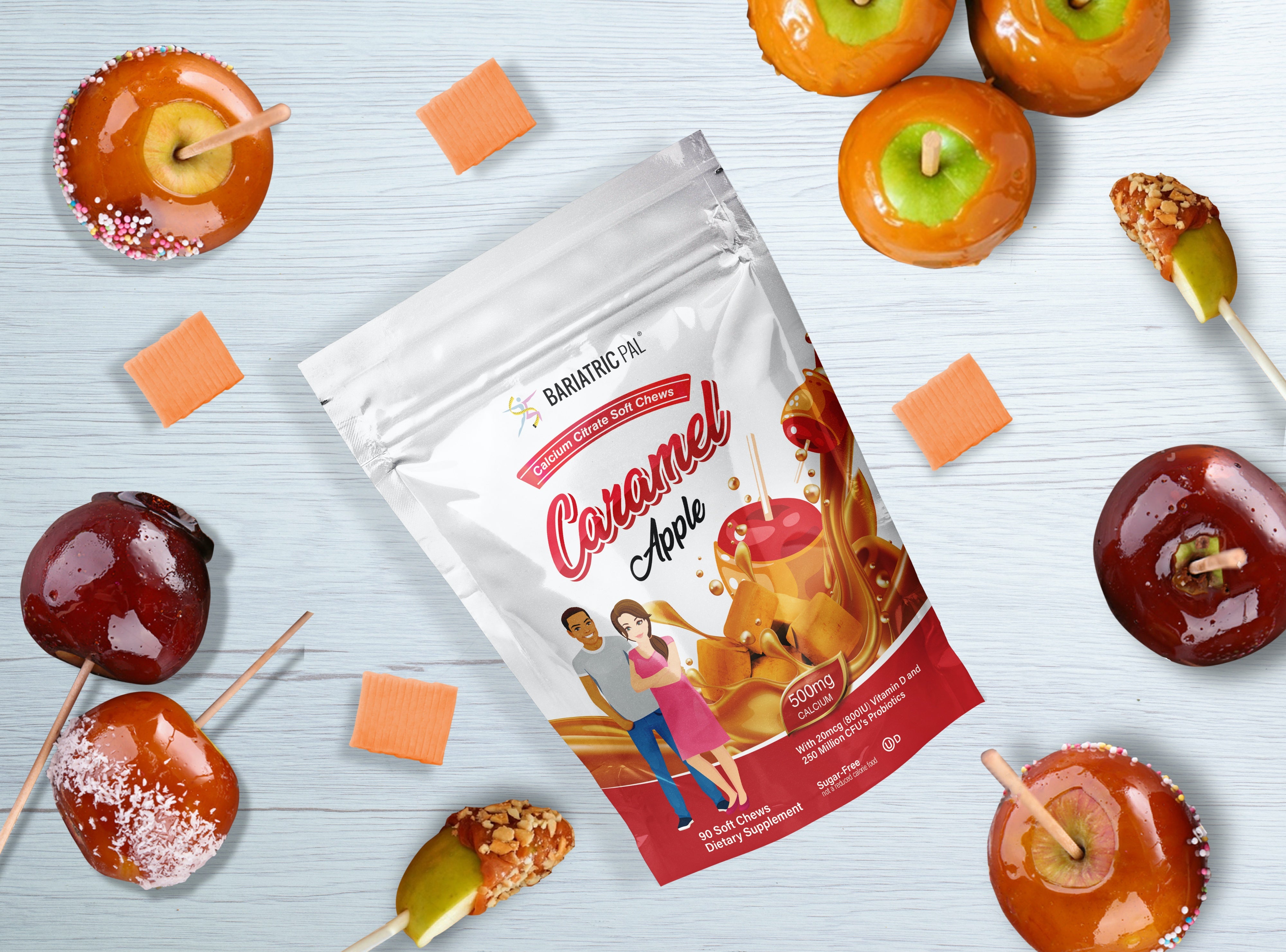 BariatricPal Sugar-Free Calcium Citrate Soft Chews 500mg with Probiotics - Caramel Apple - High-quality Calcium by BariatricPal at BariatricPal Store