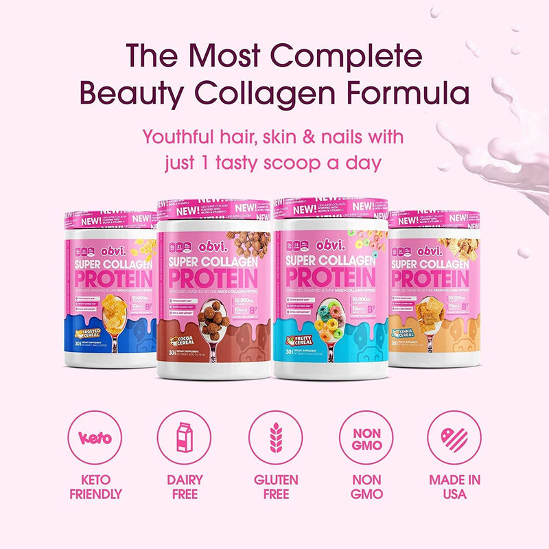 Super Collagen Protein Powder by Obvi - Cinnamon Cereal - High-quality Collagen Powder by Obvi at 