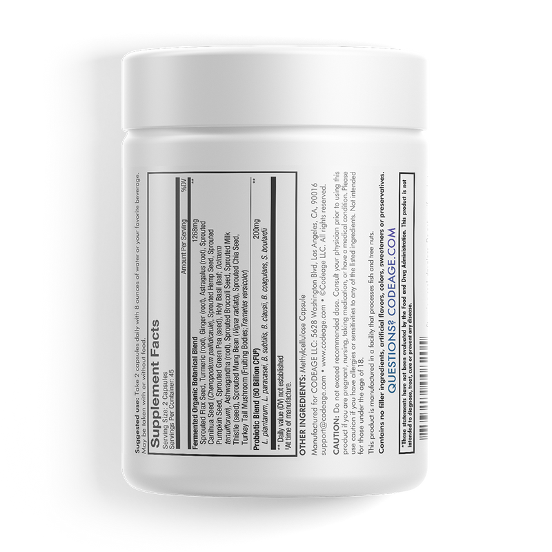 SBO Probiotics 50 Billion CFU Capsules Soil-Based Organisms with Prebiotics Supplement by Codeage - High-quality Probiotic by Codeage at 