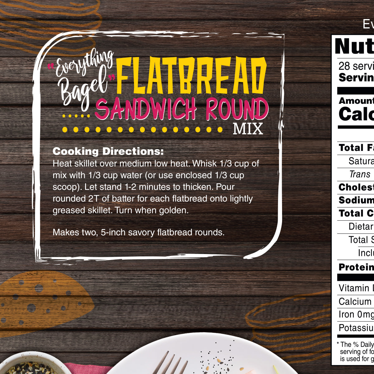 Inspire 'Everything Bagel' Flatbreads by Bariatric Eating - High-quality Hot Meals by Bariatric Eating at BariatricPal Store