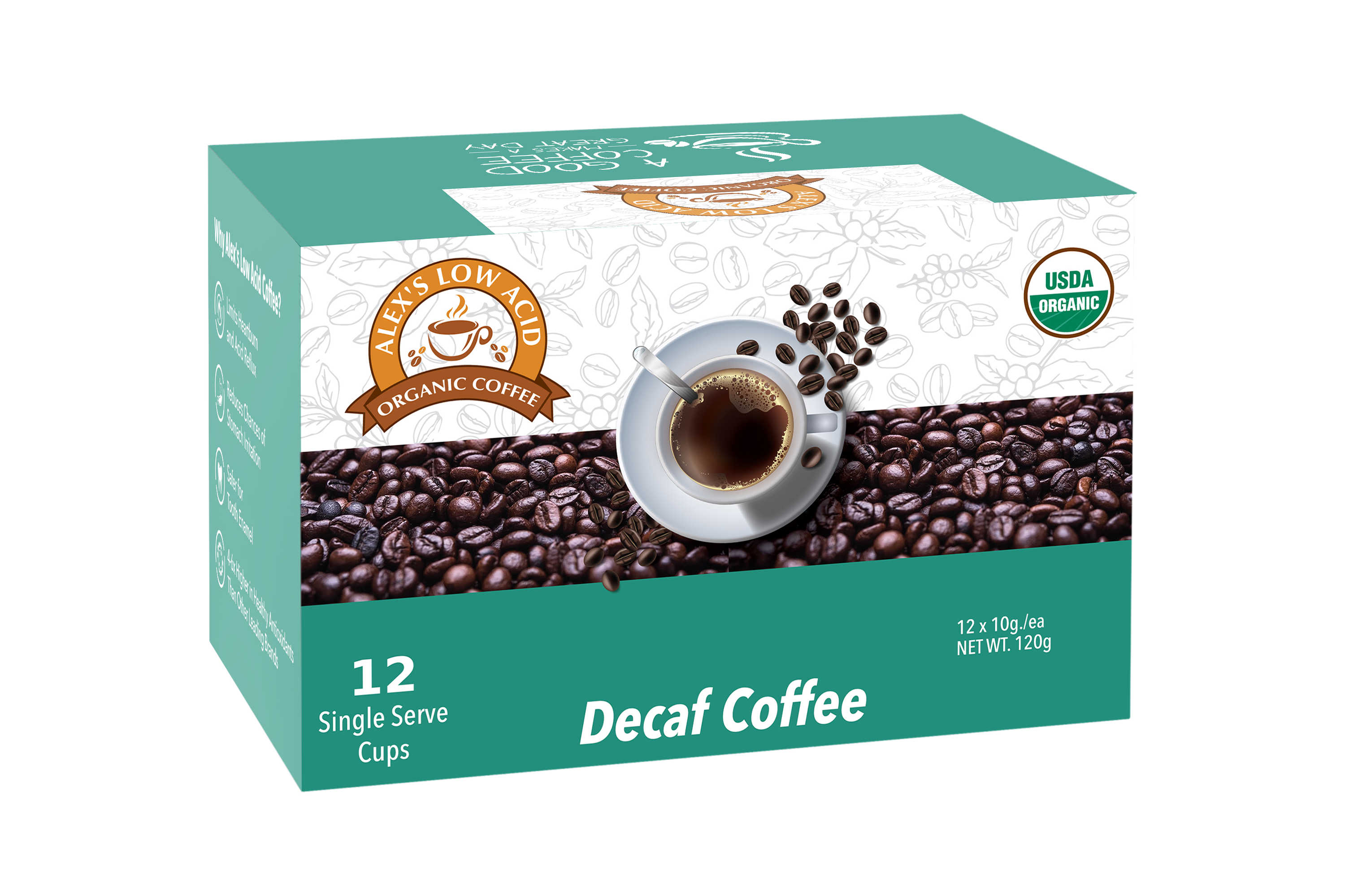 Alex's Low Acid Organic Coffee™ K-Cups - Decaf - High-quality Coffee by Alex's Low Acid Coffee at BariatricPal Store
