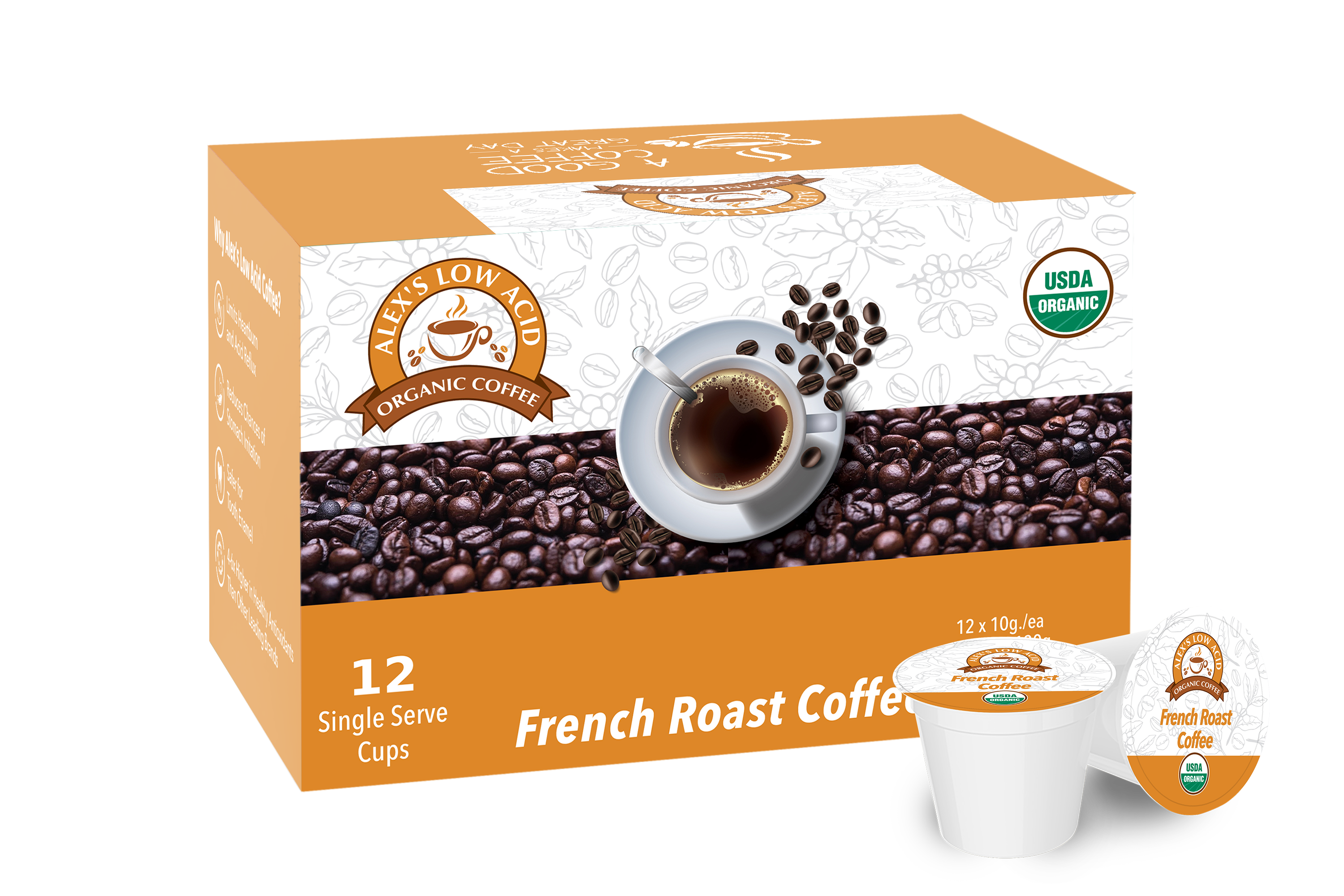 Alex's Low Acid Organic Coffee™ K-Cups - French Roast - High-quality Coffee by Alex's Low Acid Coffee at 