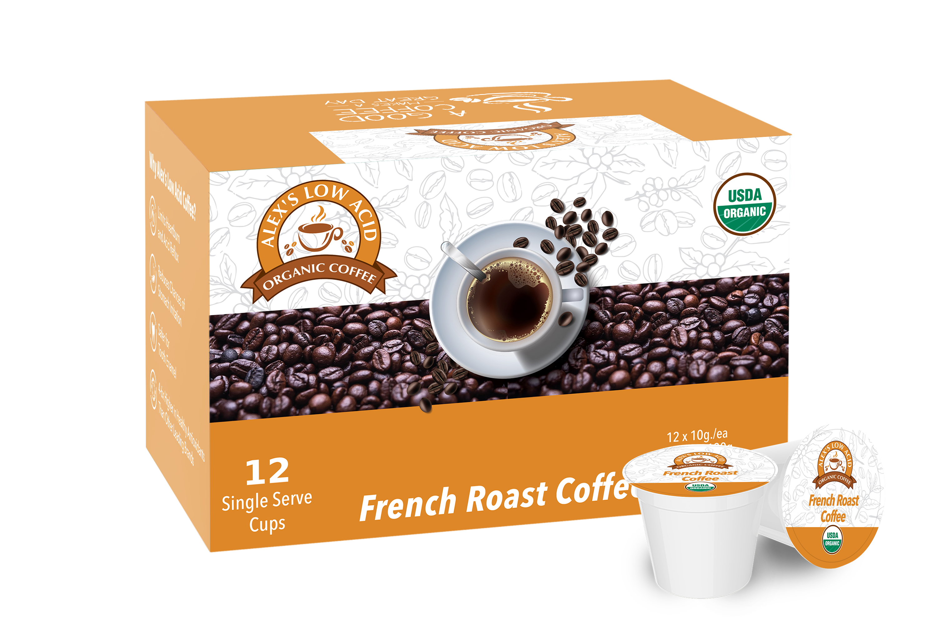 Alex's Low Acid Organic Coffee™ K-Cups - French Roast - High-quality Coffee by Alex's Low Acid Coffee at BariatricPal Store