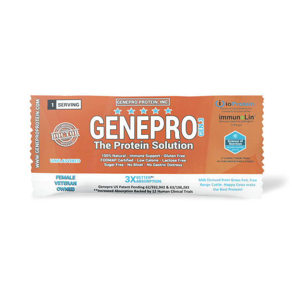 GENEPRO Gen3 Unflavored Protein Powder - Single Serving Sample Packs - High-quality Protein Powder Tubs by GenePro at 