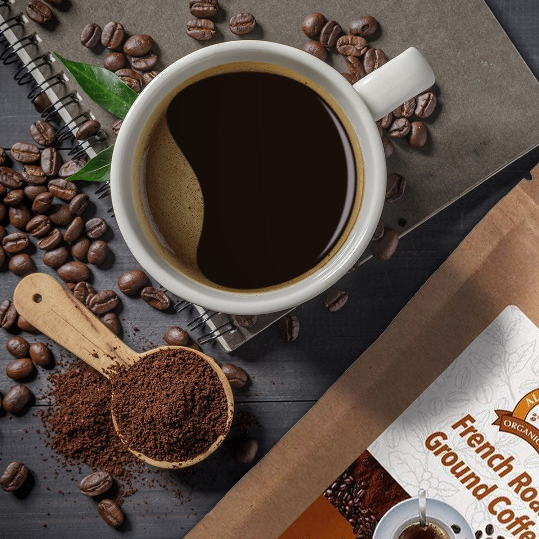 Alex's Low Acid Organic Coffee™ - French Roast Fresh Ground (5lbs) - High-quality Coffee by Alex's Low Acid Coffee at BariatricPal Store