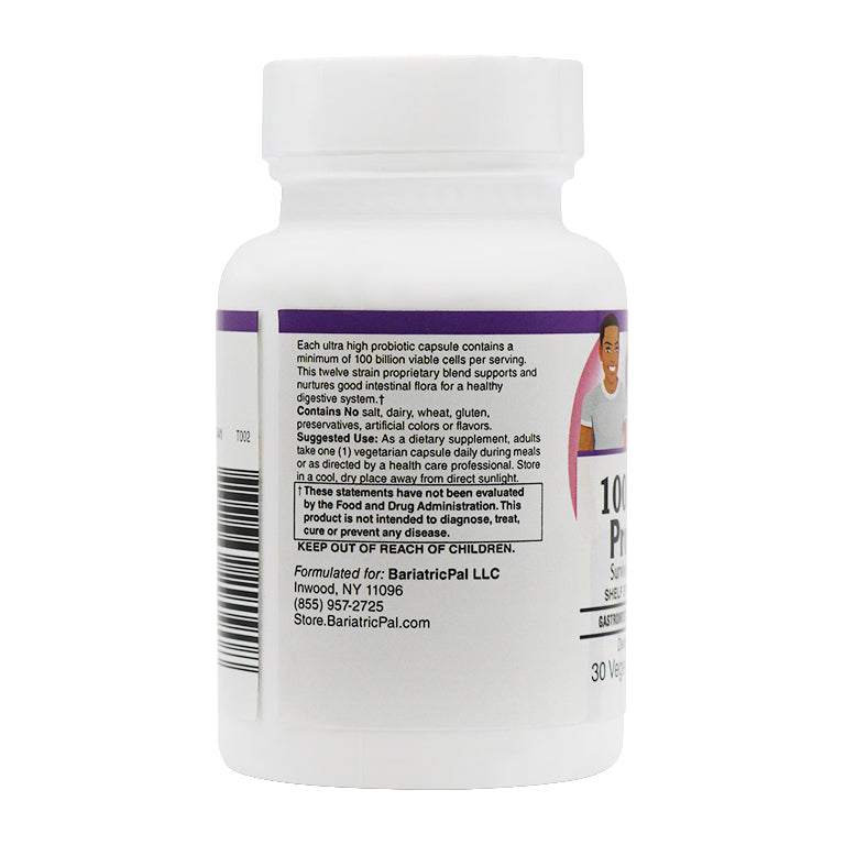 Prebiotic & Probiotic 100 Billion CFU Gastrointestinal & Immune Health Capsules (30ct) by BariatricPal - High-quality Probiotic by BariatricPal at BariatricPal Store