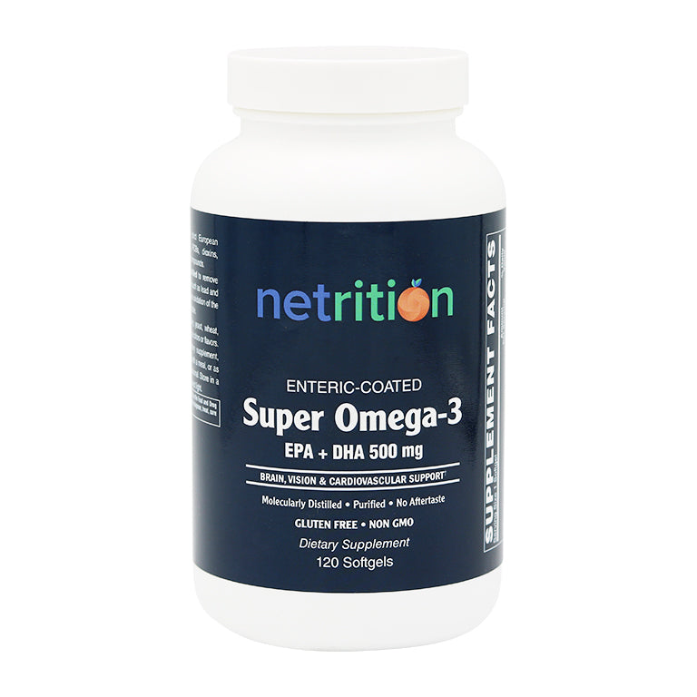 Enteric Coated Super Omega-3 Softgels 120's by Netrition - High-quality Omega-3 by Netrition at BariatricPal Store