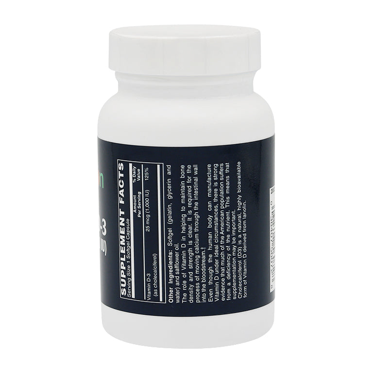Vitamin D-3 1000IU Softgels 250's by Netrition - High-quality Vitamin D by Netrition at BariatricPal Store