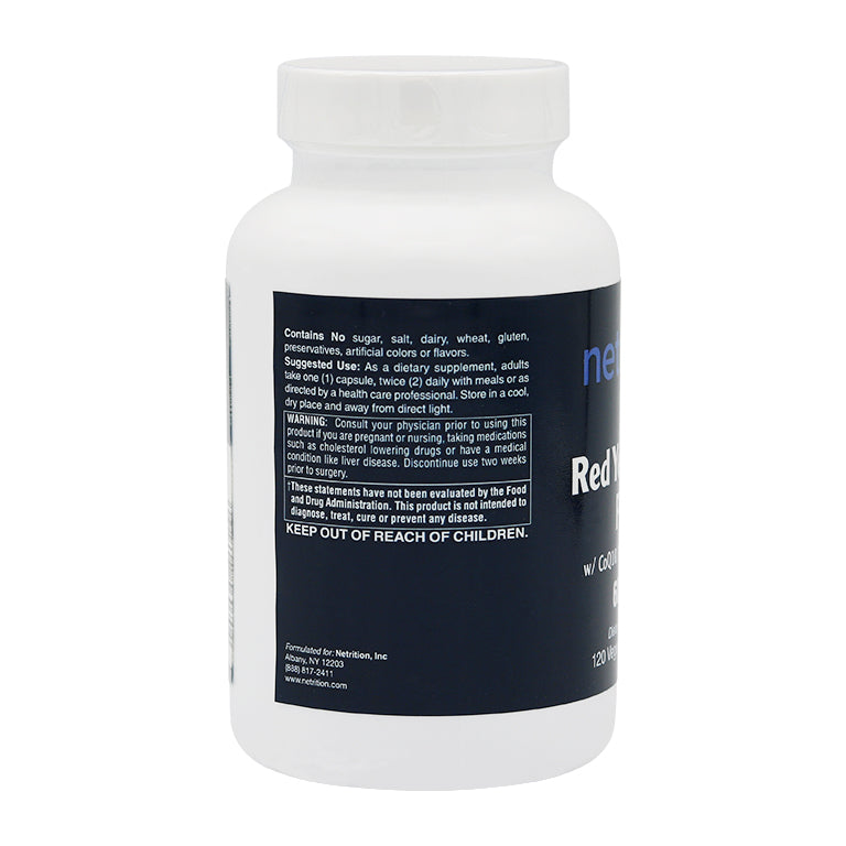 Red Yeast Rice Plus w/ CoQ10, NAC & Milk Thistle Vegetarian Capsules (120) by Netrition - High-quality Vitamins by Netrition at BariatricPal Store