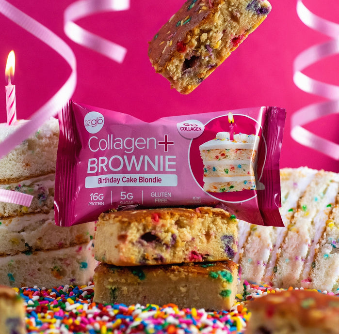 321Glo Collagen+Brownie - Birthday Cake Blondie - High-quality Cakes & Cookies by 321Glo at 