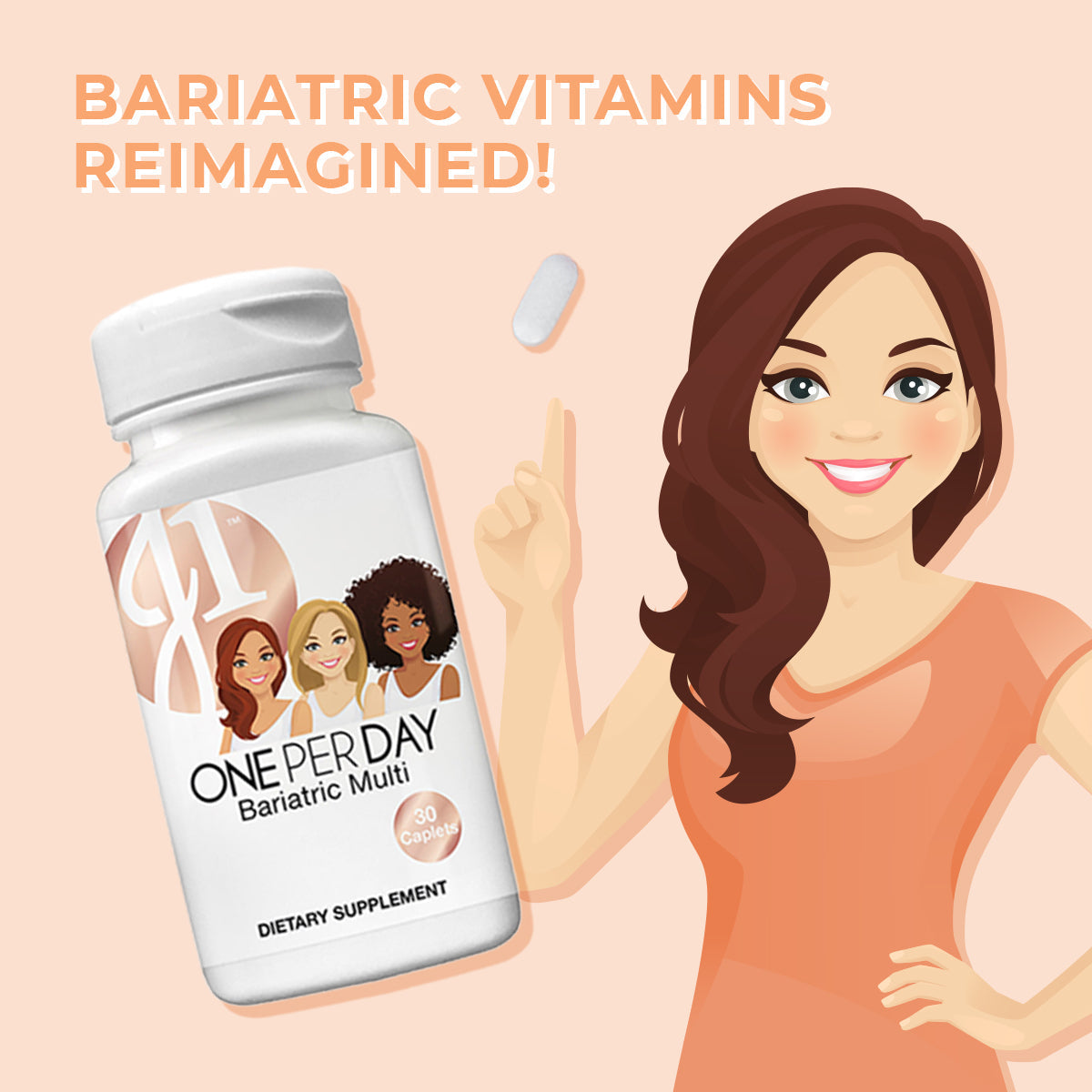 J1 One per Day Bariatric Multi Caplets by Bariatric Eating - High-quality Vitamins by Bariatric Eating at BariatricPal Store