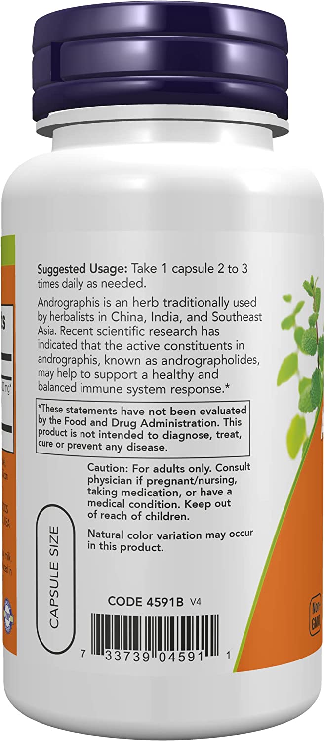 NOW Andrographis Extract 90 veg capsules - High-quality Herbs by NOW at 