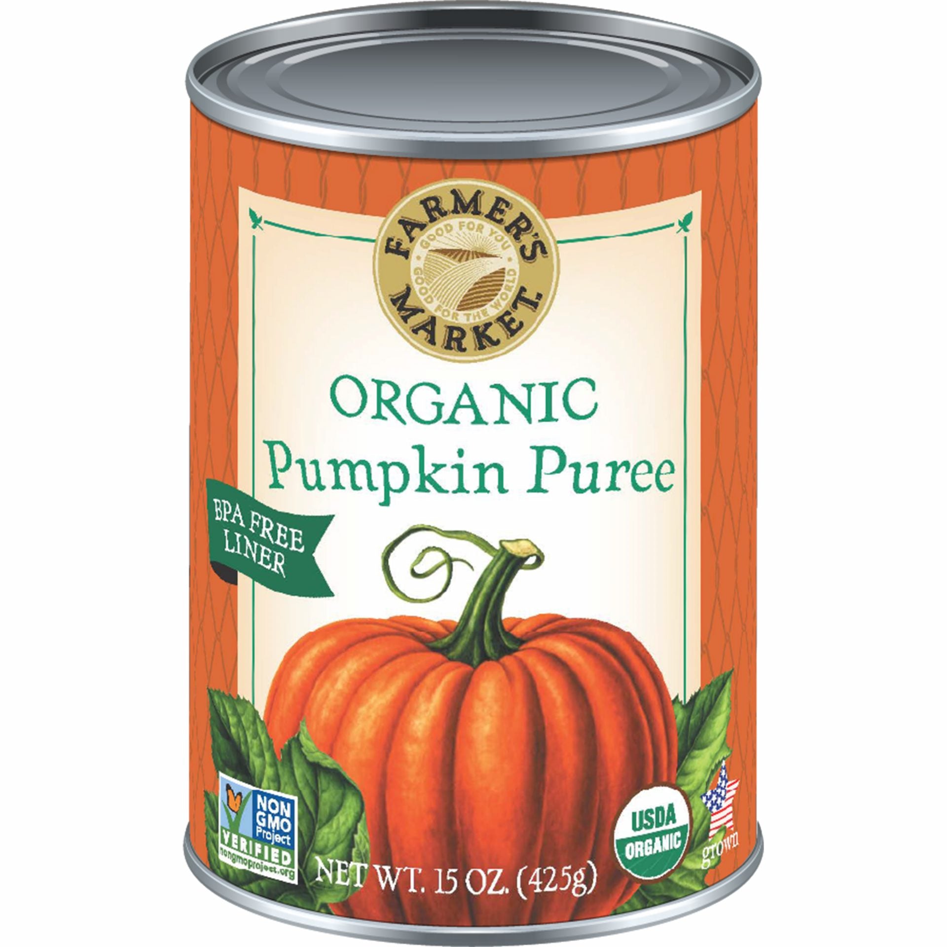 Farmers Market Foods Organic Pumpkin Puree 15 oz - High-quality Baking Products by Farmers Market Foods at BariatricPal Store