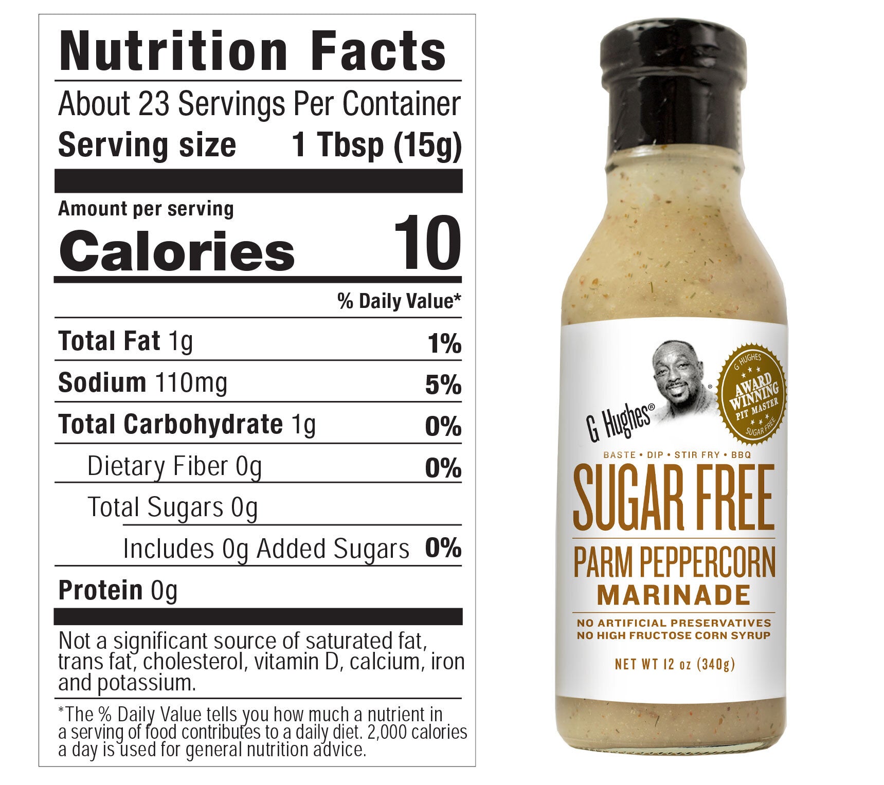 G Hughes' Sugar-Free Marinade - Parm Peppercorn - High-quality Condiments by G Hughes at 