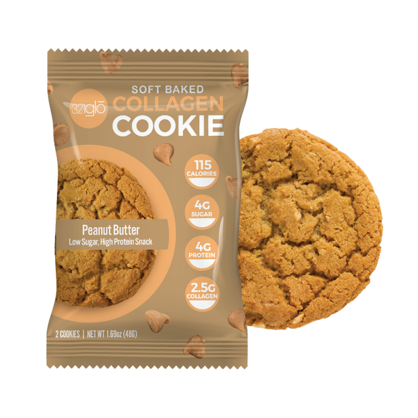 321Glo Soft Baked Collagen Cookies - Peanut Butter - High-quality Cakes & Cookies by 321Glo at 