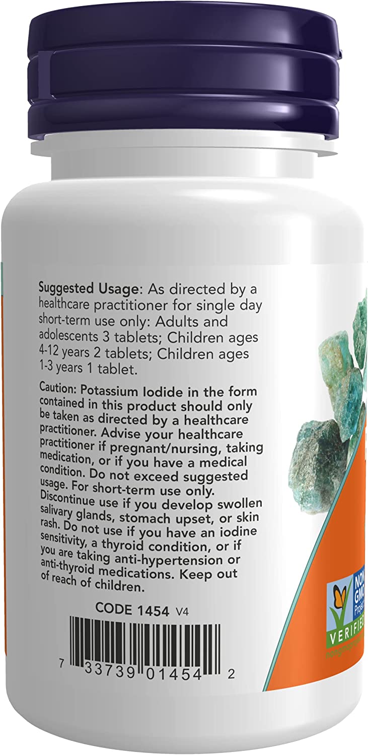 NOW Potassium Iodide 60 tablets (CLEARANCE: Best by March 31, 2024) - High-quality Gluten Free by NOW at BariatricPal Store