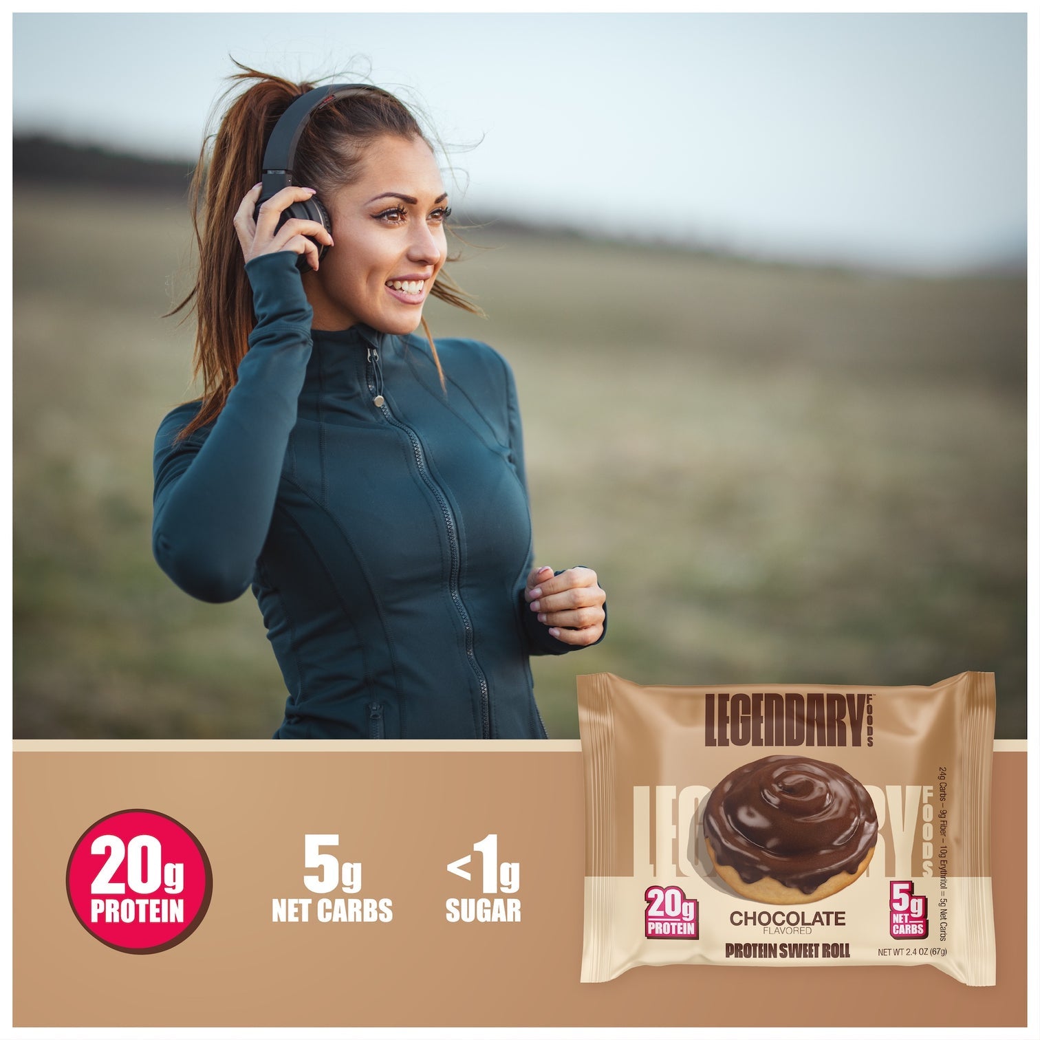 Protein Sweet Roll by Legendary Foods - Chocolate - High-quality Cakes & Cookies by Legendary Foods at BariatricPal Store