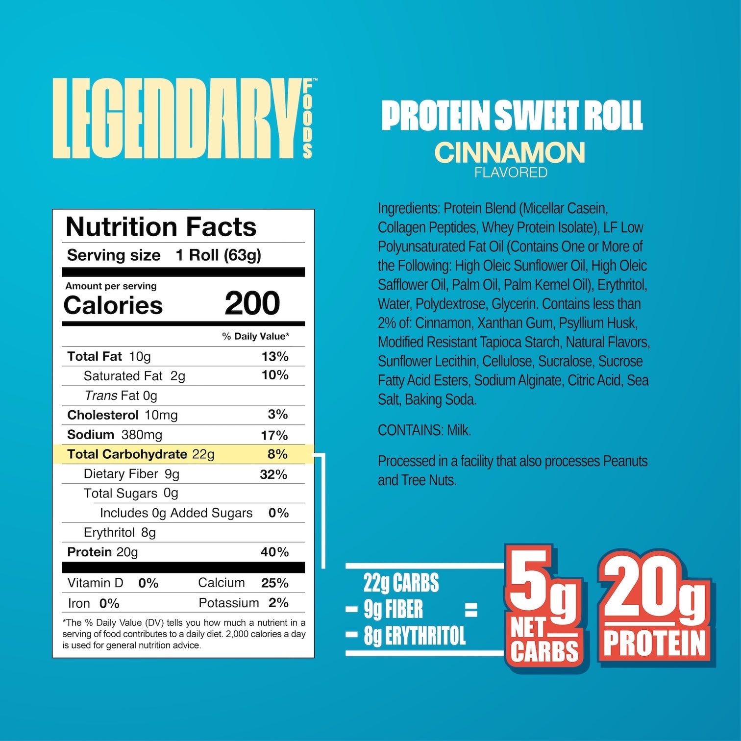 Protein Sweet Roll by Legendary Foods - Cinnamon - High-quality Cakes & Cookies by Legendary Foods at 
