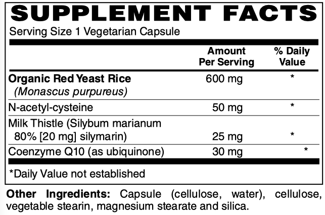 Red Yeast Rice Plus w/ CoQ10, NAC & Milk Thistle Vegetarian Capsules (120) by Netrition - High-quality Vitamins by Netrition at BariatricPal Store