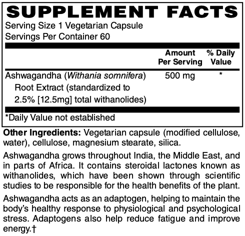 Ashwagandha Extract 500mg Caps by Netrition - High-quality Sleep Aid by Netrition at BariatricPal Store
