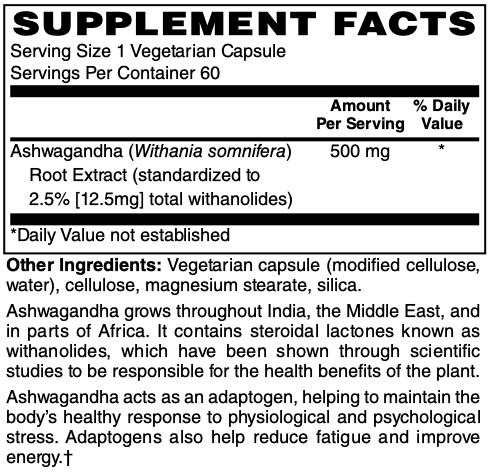 Ashwagandha Extract 500mg Caps 60's by Netrition - High-quality Sleep Aid by Netrition at 