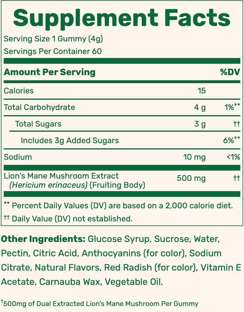 Lion's Mane Mushroom Gummies by Fungies - High-quality Gummies by Fungies at BariatricPal Store