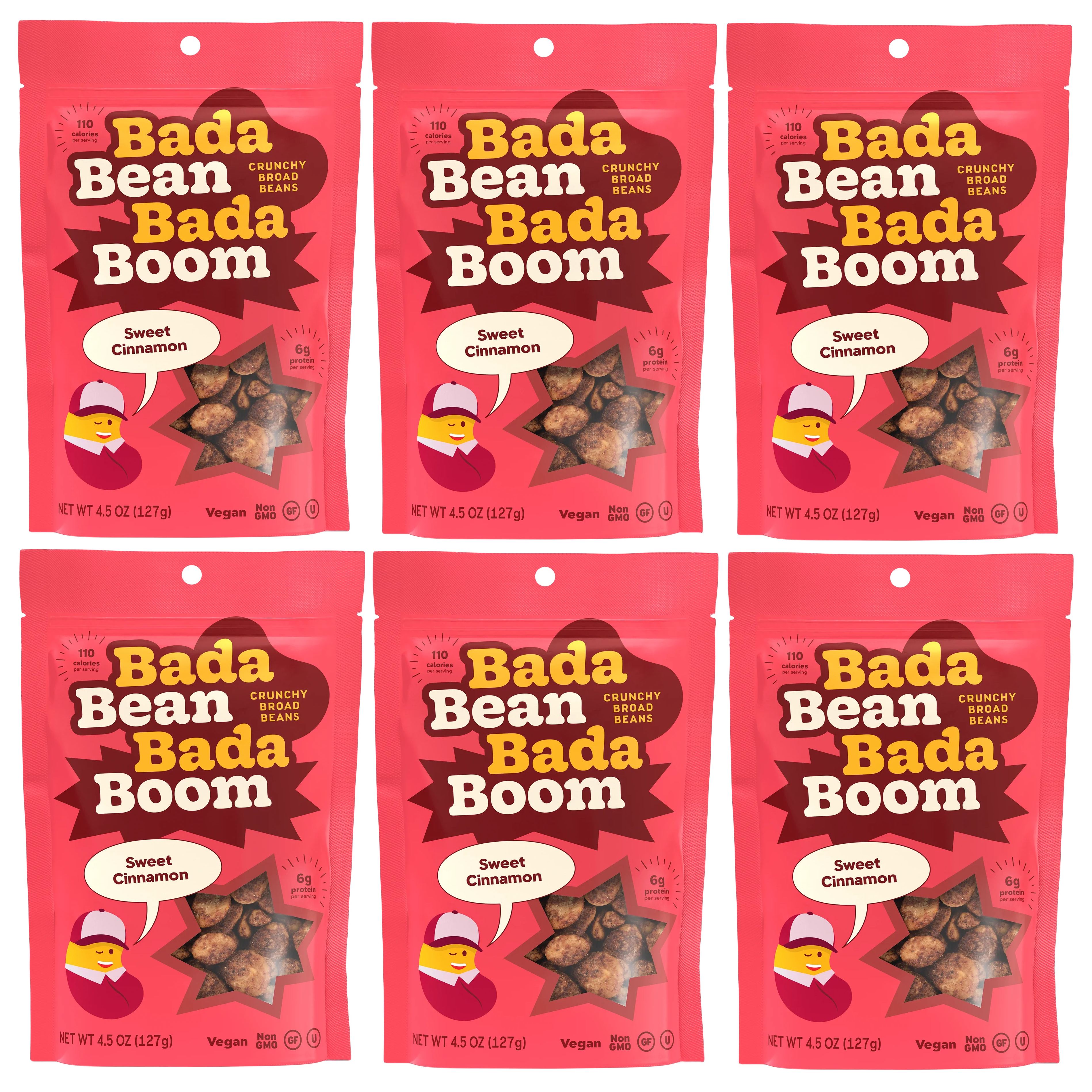 Enlightened Crunchy Broad Bean - Sweet Cinnamon (4.5 oz) - High-quality Roasted Broad Bean Crisps by Enlightened at BariatricPal Store