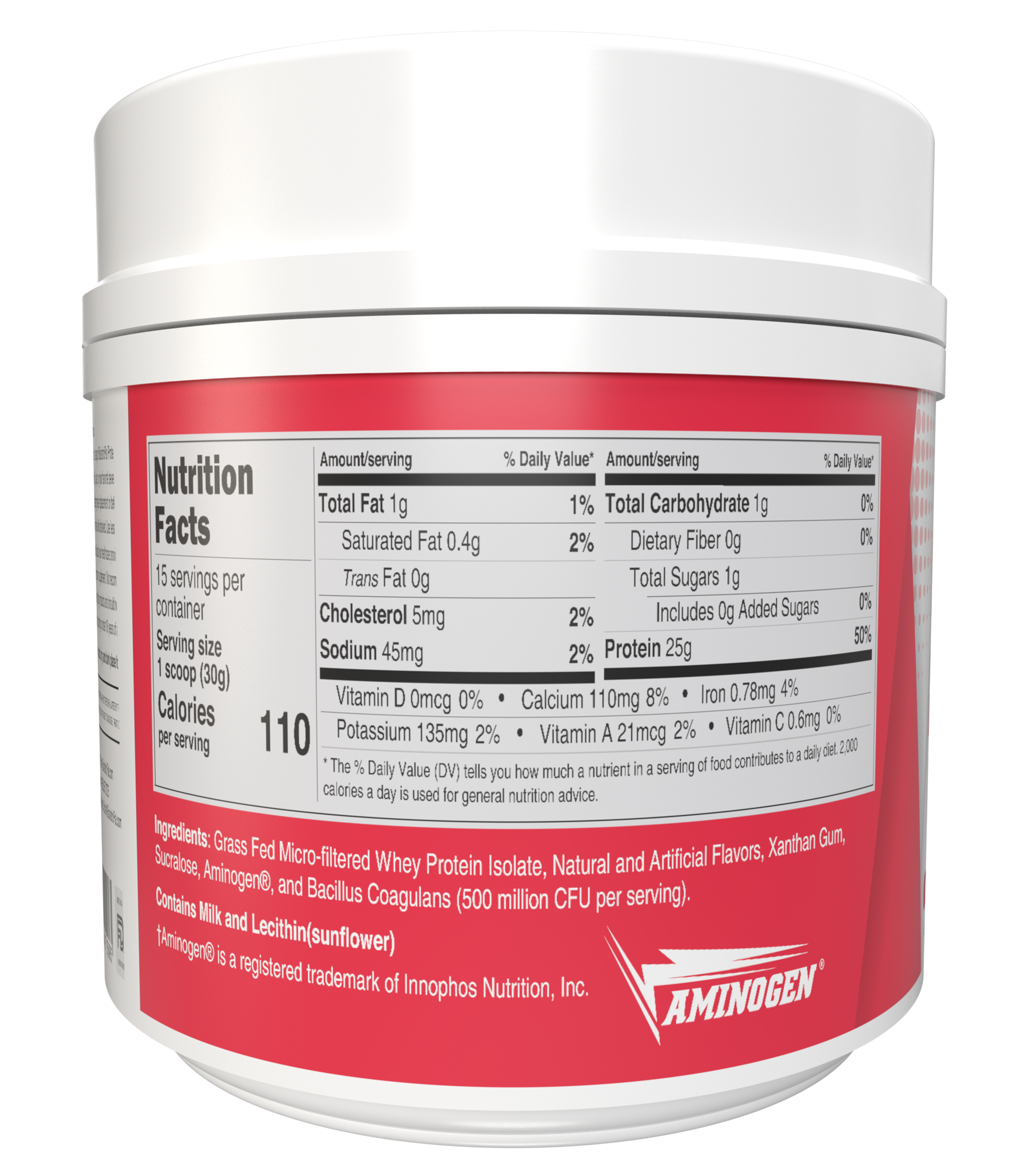 Clean Whey™ Protein (25g) by BariatricPal with Probiotics - Strawberry (15 Servings) - High-quality Protein Powder Tubs by BariatricPal at BariatricPal Store