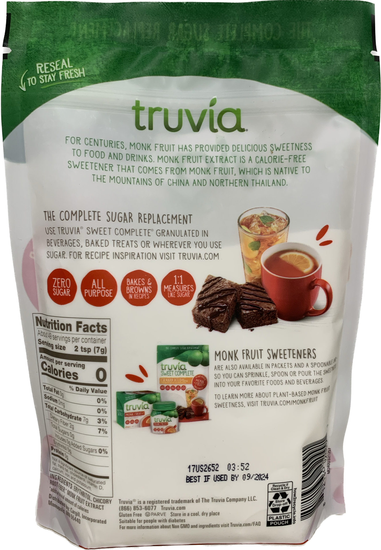 Truvia Sweet Complete Granulated All-Purpose Monk Fruit Sweetener 12 oz (340g) - High-quality Baking Products by Truvia at 