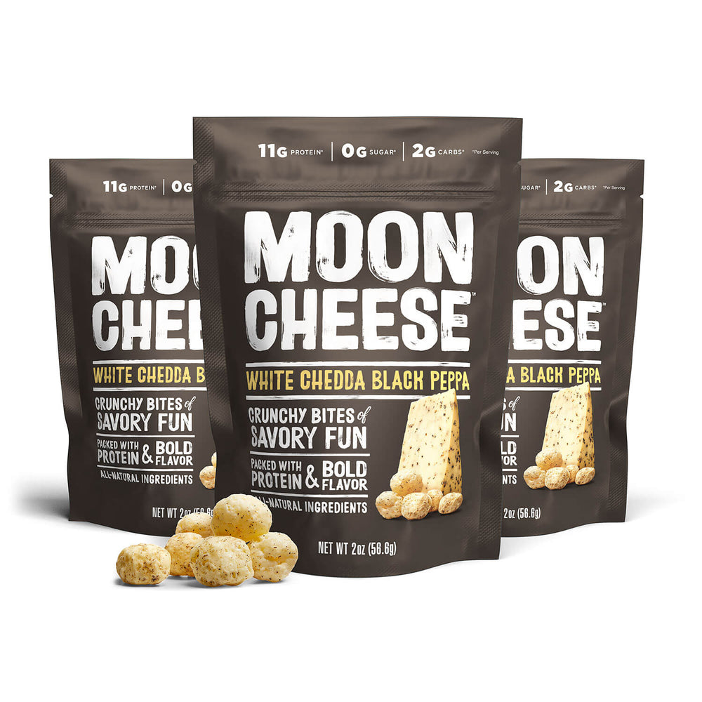 Moon Cheese (2oz.) - White Chedda Black Peppa - High-quality Cheese Snacks by Moon Cheese Snacks at BariatricPal Store