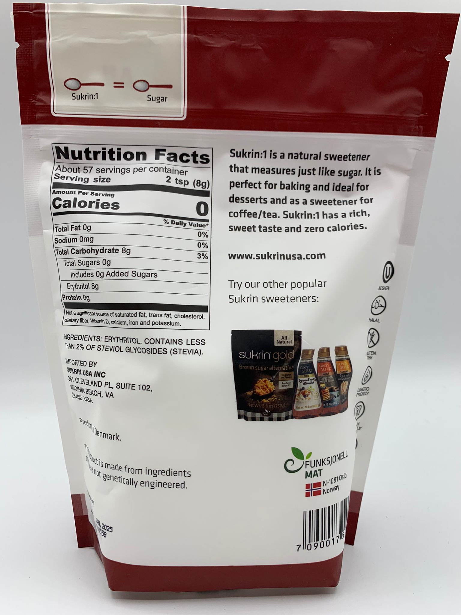 Sukrin :1 - High-quality Gluten Free by Sukrin at BariatricPal Store