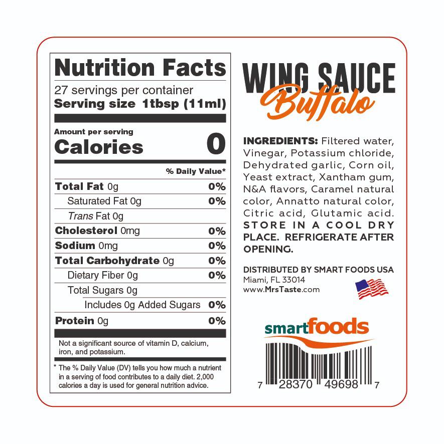 Mrs Taste Zero Calories Buffalo Wing Sauce 10 oz - High-quality Gluten Free by Mrs Taste at BariatricPal Store