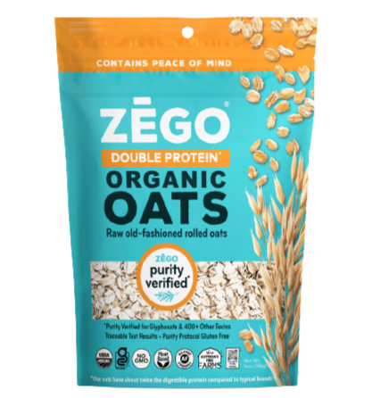 Zego Organic Double Protein Oats 14 oz. Bag - High-quality Oatmeal by Zego Foods at BariatricPal Store
