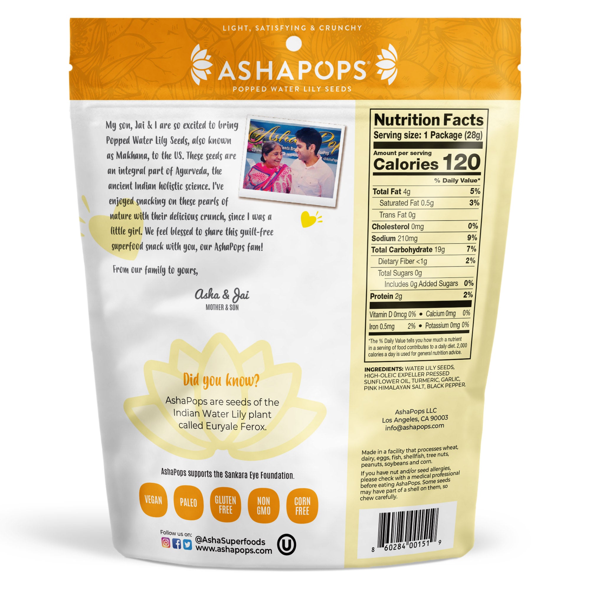 Popped Water Lily Seeds by AshaPops - Variety Pack - High-quality Seed Snacks by AshaPops at BariatricPal Store