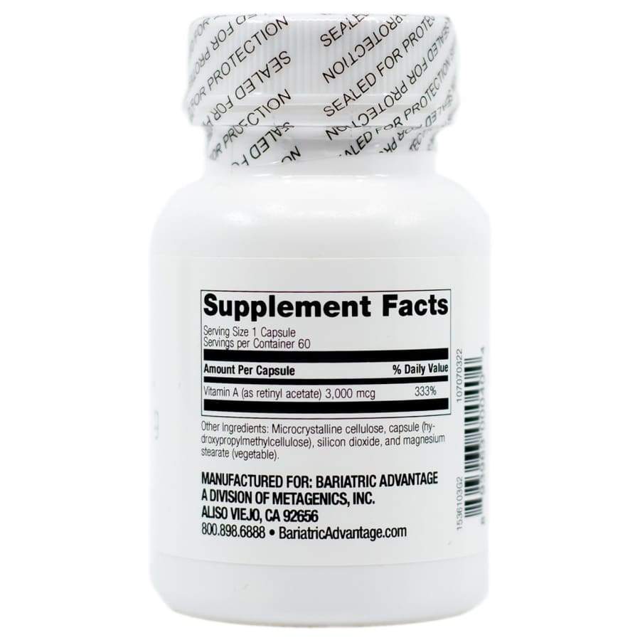 Bariatric Advantage Vitamin A Capsules - 3000 mcg - High-quality Vitamin A by Bariatric Advantage at BariatricPal Store