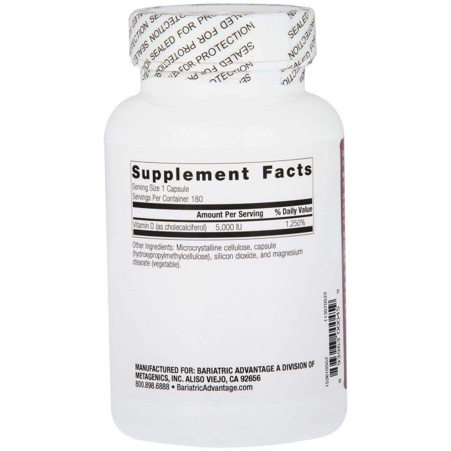 Bariatric Advantage Vitamin D3 Easy-digest Mini Capsules (5,000 IU) - High-quality Vitamin D by Bariatric Advantage at BariatricPal Store