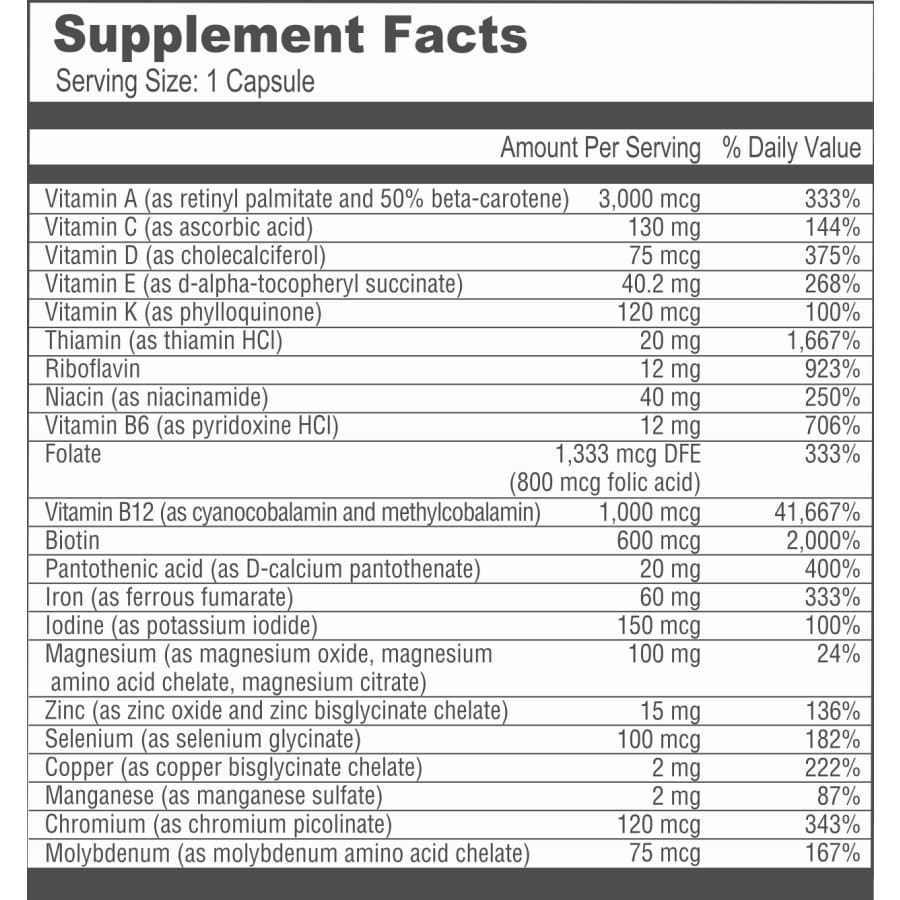#12-Month Supply of BariatricPal Multivitamin ONE_with 60mg Iron #Type_Capsule