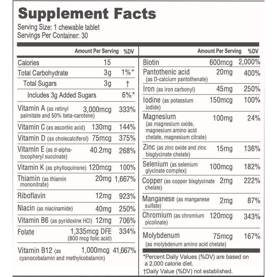 BariatricPal Multivitamin ONE "1 per Day!" Bariatric Multivitamin Chewable with 45mg Iron - Mixed Berry - High-quality Multivitamins by BariatricPal at BariatricPal Store