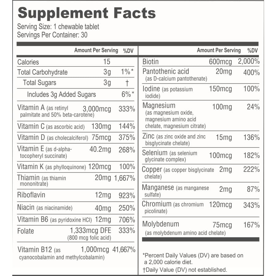 #12-Month Supply of BariatricPal Multivitamin ONE_Iron-Free #Type_Orange Citrus Chewable