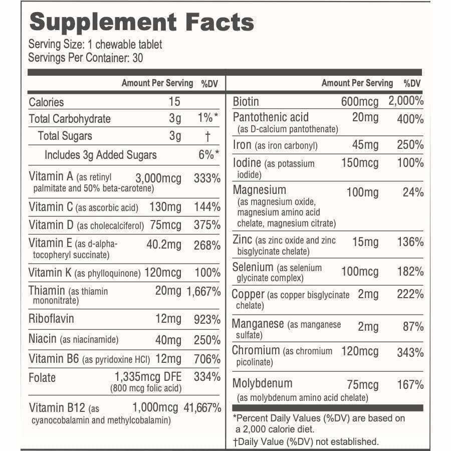 #12-Month Supply of BariatricPal Multivitamin ONE_with 45mg Iron #Type_Mixed Berry Chewable