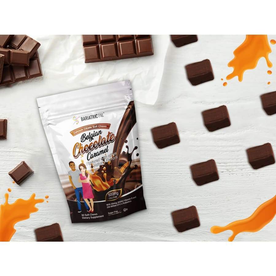 BariatricPal Sugar-Free Calcium Citrate Soft Chews 500mg with Probiotics - Belgian Chocolate Caramel - High-quality Calcium by BariatricPal at BariatricPal Store