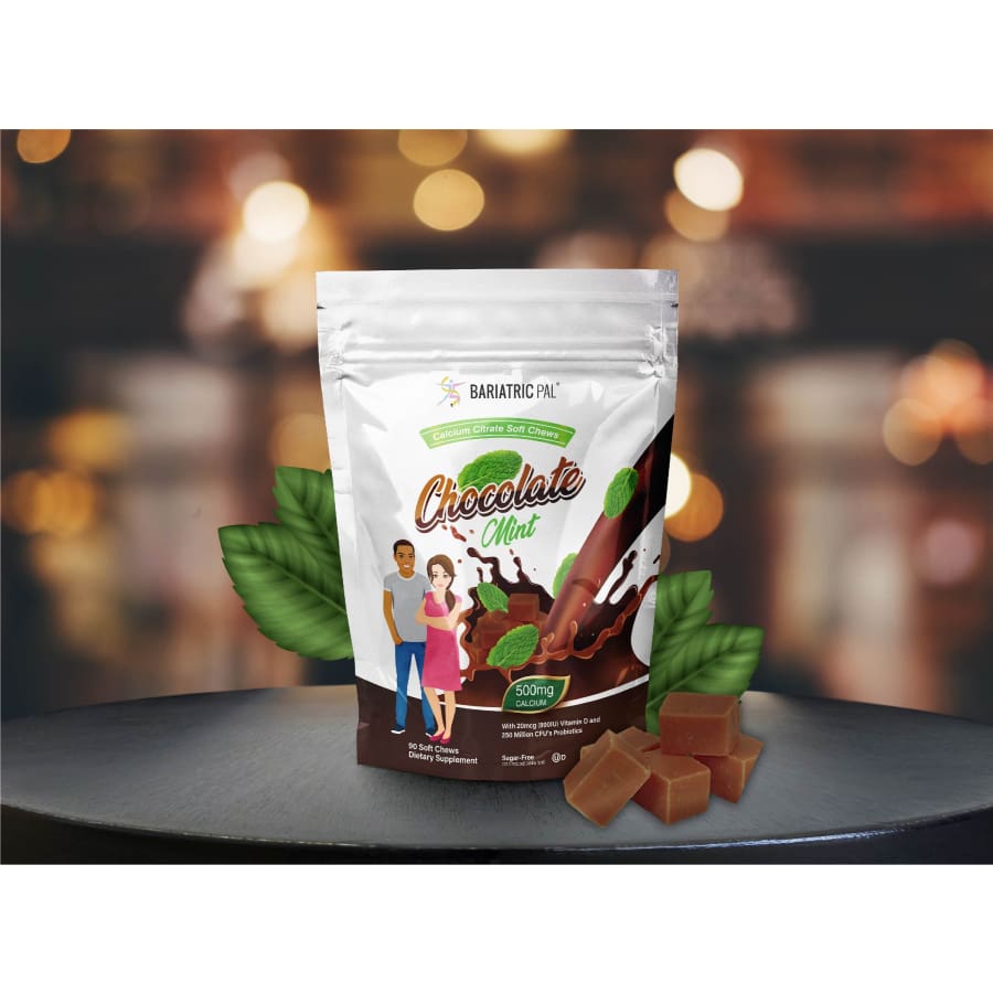 BariatricPal Sugar-Free Calcium Citrate Soft Chews 500mg with Probiotics - Chocolate Mint - High-quality Calcium by BariatricPal at BariatricPal Store