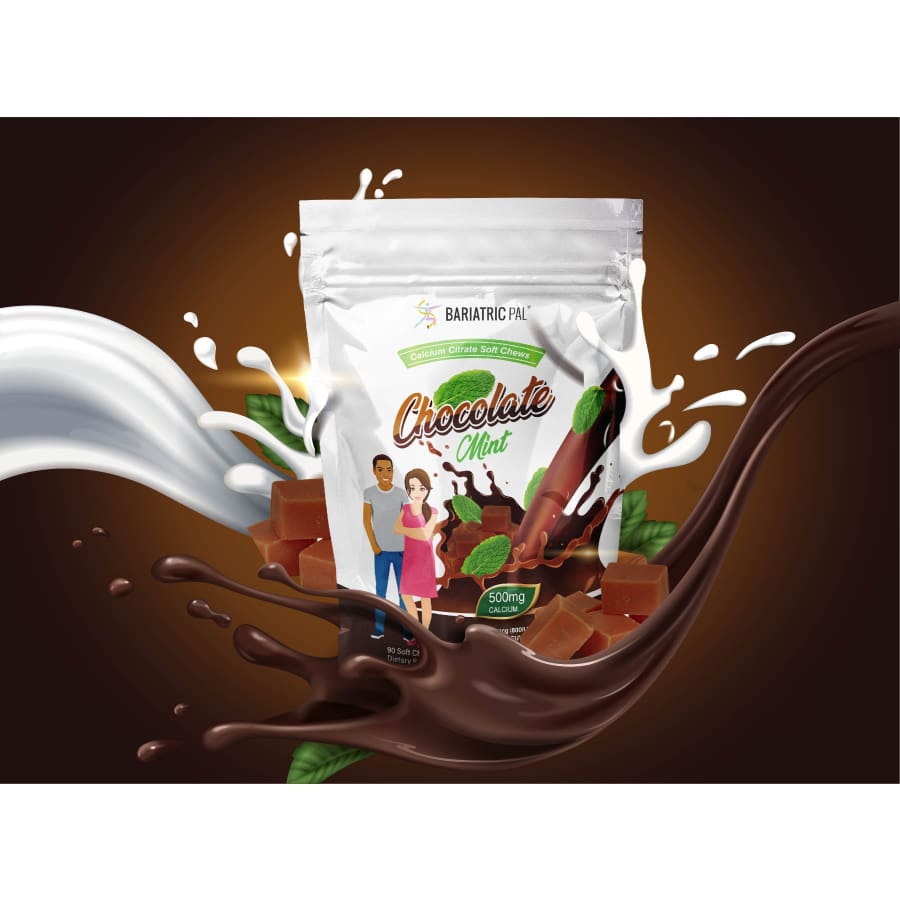 BariatricPal Sugar-Free Calcium Citrate Soft Chews 500mg with Probiotics - Chocolate Mint - High-quality Calcium by BariatricPal at BariatricPal Store