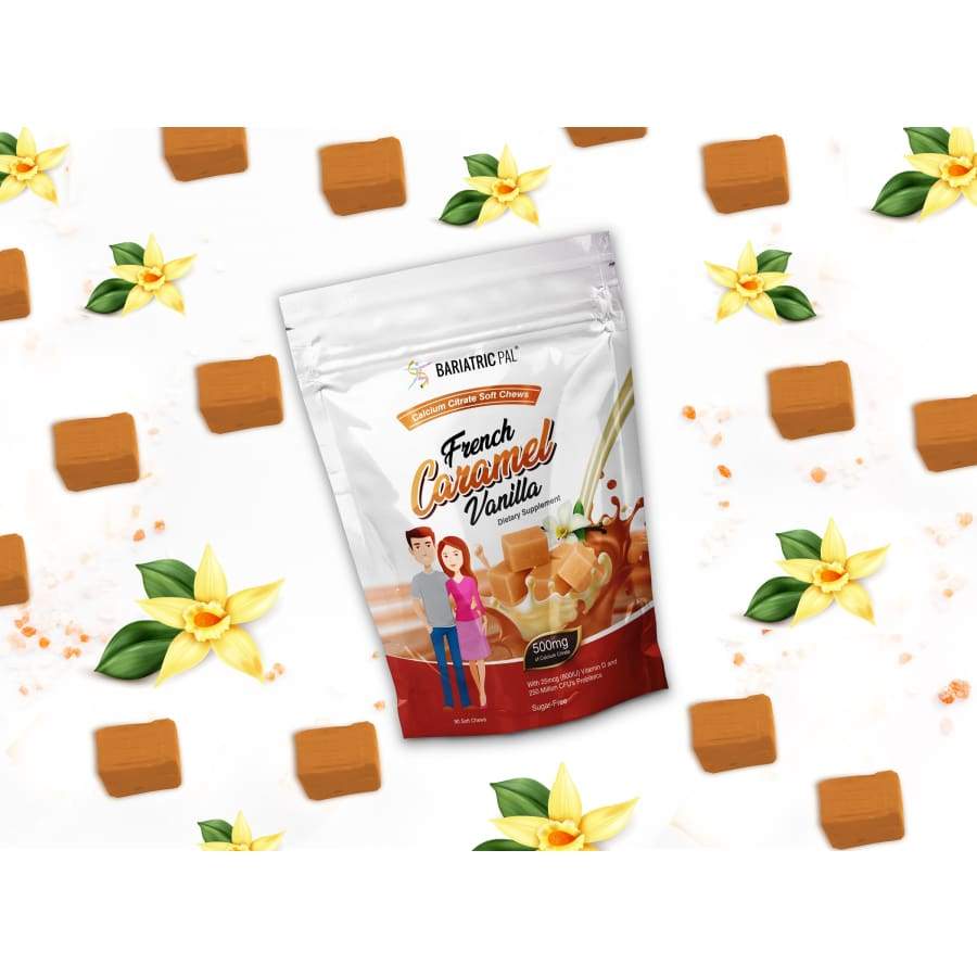 BariatricPal Sugar-Free Calcium Citrate Soft Chews 500mg with Probiotics - French Vanilla Caramel - High-quality Calcium by BariatricPal at BariatricPal Store